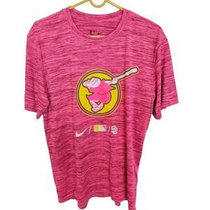Nike T-Shirt Men L Pink Dri Fit T Shirt San Diego Padress City Connect Velocity